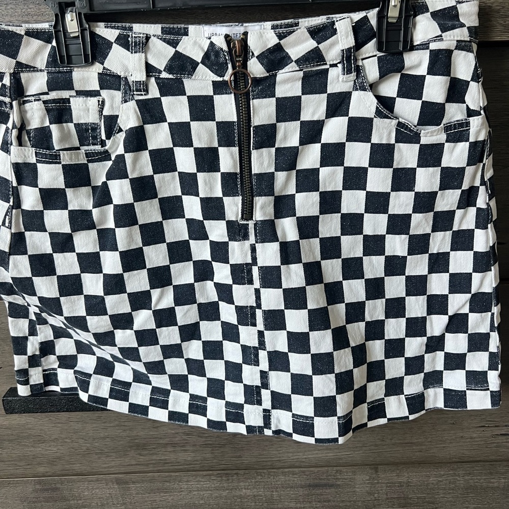 Urban outfitters checkered print mini skirt